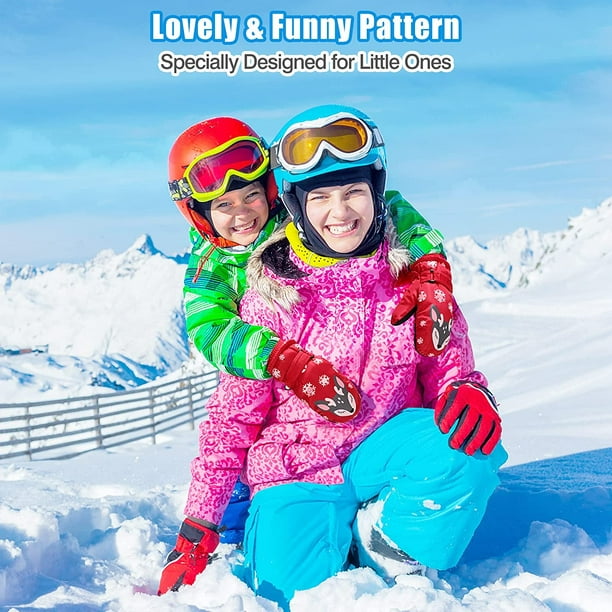 Gants de ski pour enfants, gants de neige chauds d'hiver