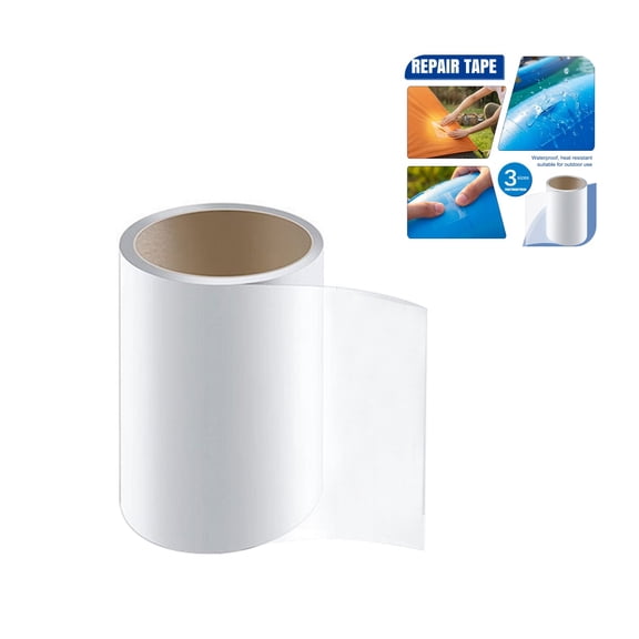 5.91"× 39.39" Inflatable Repair Patch Kit Clear TPU Vinyl Repair Tape for Air Mattresses, Pool Floats, Bounce Houses, Tents and Canopies, Waterproof Self-Adhesive Cut-to-Size Roll