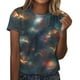 thumbnail image 1 of Blusas para las Mujeres Casual de Manga Corta Cuello Redondo Estampado de Poliéster Blusa, Top de Moda para la Primavera Verano Diario Y Fiesta, 1 of 8
