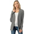 thumbnail image 2 of Cielo 1985 Women's Open Long Cardigan Sweater with Pockets - By The Simply Fashion HeatherGrey M, 2 of 7