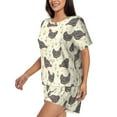 thumbnail image 2 of Daiia Funny Chicken Pattern Womens Pajama Sets Short Sleeve Pajamas for Women Sets Soft Lounge Sets Casual Round Neck Sleepwear PJS-Medium, 2 of 7