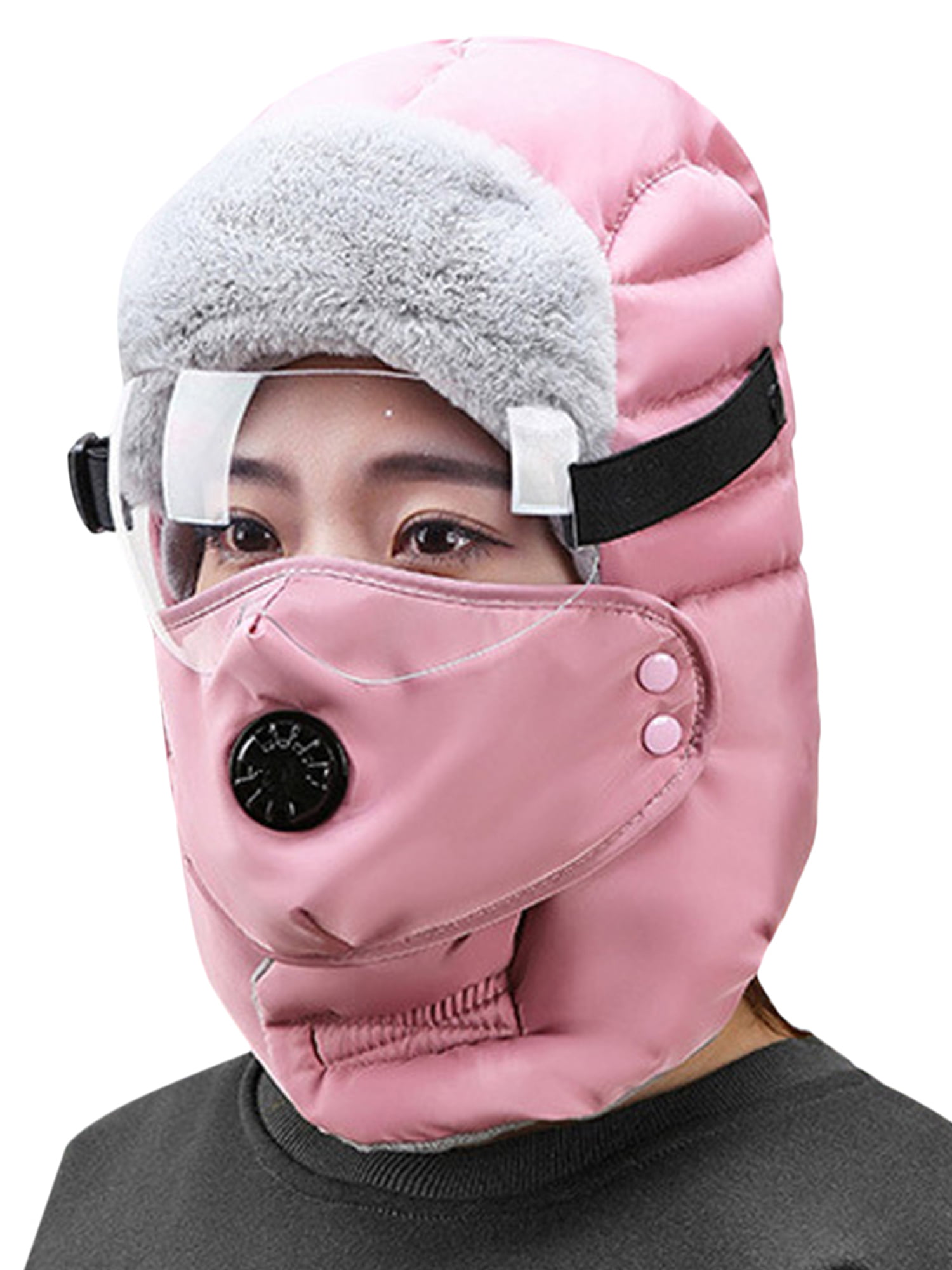 Hi Vis Reflective Safety Winter Balaclava Ski Mask 1 Hole Fleece Trapper Hat Cap 