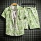 thumbnail image 2 of Conjunto de pantalones cortos para hombre, chándal, camiseta de gran tamaño para hombre, conjuntos cortos, sudaderas blancas, ajuste regular, elástico, oferta, juvenil, emo, 2 of 4