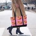thumbnail image 4 of FORMRS Canvas Laptop Tote Bag for Women with 15.6" Computer Compartments Shoulder Handbag, Pink Doughnuts, 4 of 7