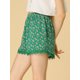 thumbnail image 4 of INSPIRE CHIC Pantalones Cortos De Playa De Cintura Elástica Con Estampado Floral De Encaje De Verano Para Mujer Verde XL, 4 of 6
