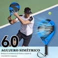 thumbnail image 2 of Raqueta de Pádel con Funda de Pádel Profesional con Superficie de Fibra de Carbono y Núcleo de Espuma Flexible de Memoria EVA para Principiantes con Cubierta, 2 of 8