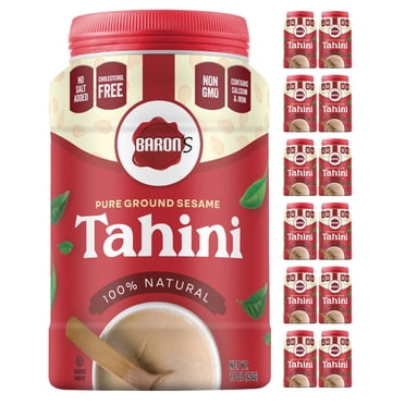 Baron’s Pure Tahini Sesame Paste 16oz Jars (12 Pack) Kosher & All Natural