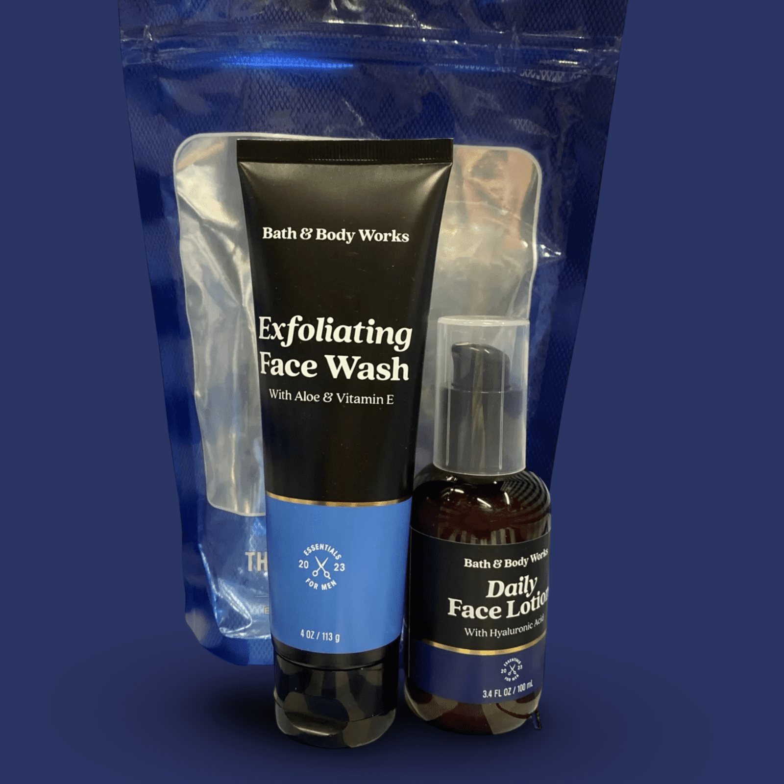 Bath and Body Works The Men's Shop Gift Set Exfoliating Face Wash 4 Oz and Daily Face Lotion 3.4 Fl Oz
