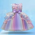 thumbnail image 2 of Glisme Girls Dresses Rose Embroidered Princess Dress With Layered Sheer Dress Toddler Kids Party Gown For Pageants Purple Sundress Size 7-8 Years, 2 of 4