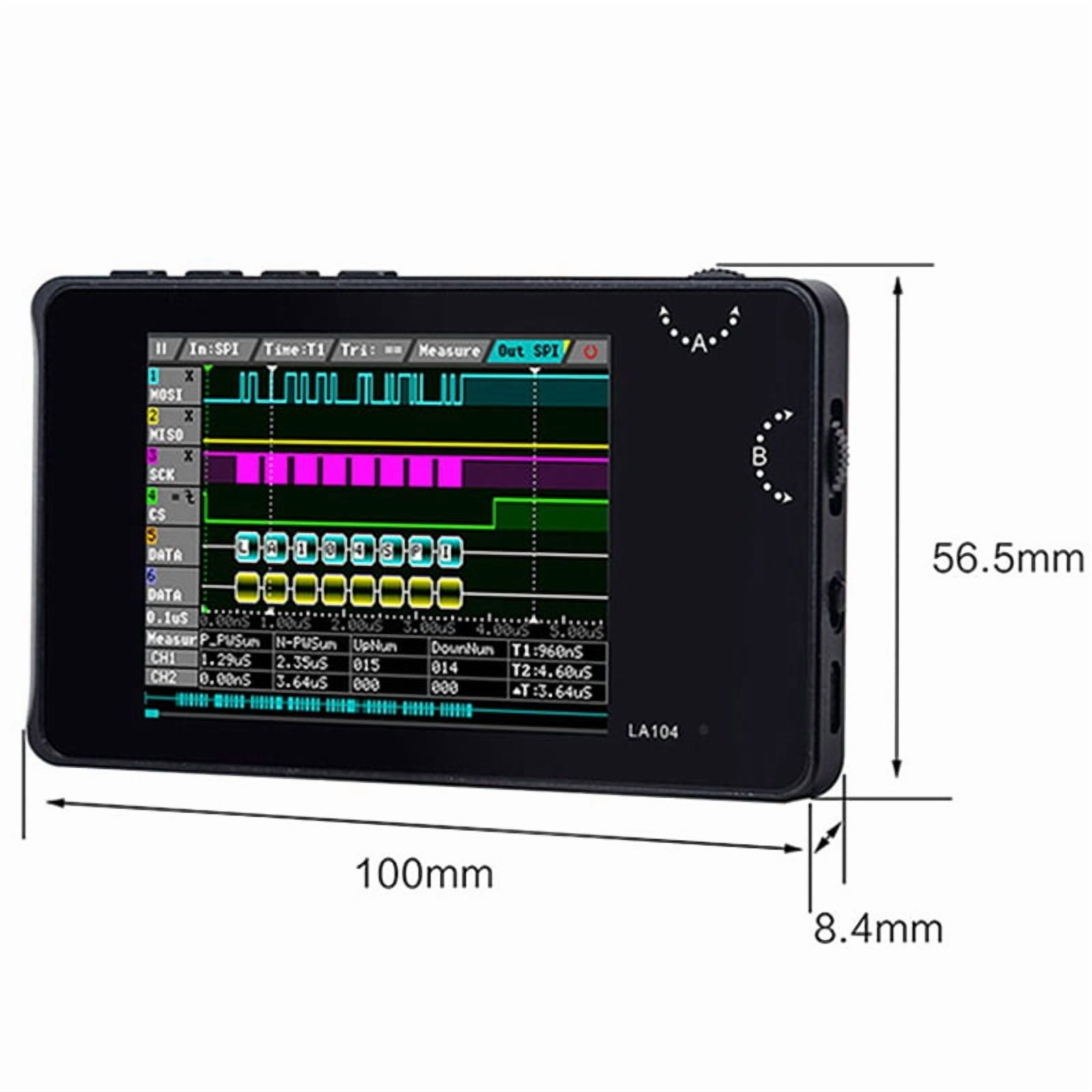 LA104 Digital Logic Analyzer Screen 4 Channels Oscilloscope SPI IIC UART Programmable 100M Sa/S Max Sampling Rate