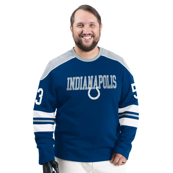 Men's G-III Sports by Carl Banks Royal Indianapolis Colts Adaptive Lord Stanley Crewneck Sweatshirt