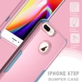 thumbnail image 3 of Defender Case Compatible with iPhone 7 Plus/ iPhone 8 Plus Case, Hybrid Heavy Duty Military Grade Full-Body Drop Shockproof Dustproof 3-Layers Rugged Protective Phone Cover, Pink+Blue, 3 of 7
