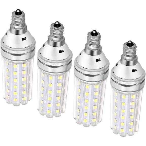 E12 Led Bulb 150 Watt Equivalent, 15W Led Candelabra Watt Light Bulbs 1500Lm Daylight White 6000k Led Chandelier Bulbs, Decorative Candle Base Non-Dimmable 4 Packs (Daylight White)