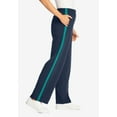 thumbnail image 3 of Woman Within Plus Size Cotton French Terry Straight-Leg Pull-On Side-Stripe Pants, 3 of 3