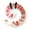White-Red, variant on Pyrex Glass Spirals Ribbon Colors 8G (3.2mm) 1/2 (13mm) Dia w 2 black o