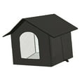 thumbnail image 4 of Casa para gatos al aire libre con aislamiento, refugio para gatitos, impermeable, resistente a la intemperie, para todas las estaciones. Negro M, 4 of 8