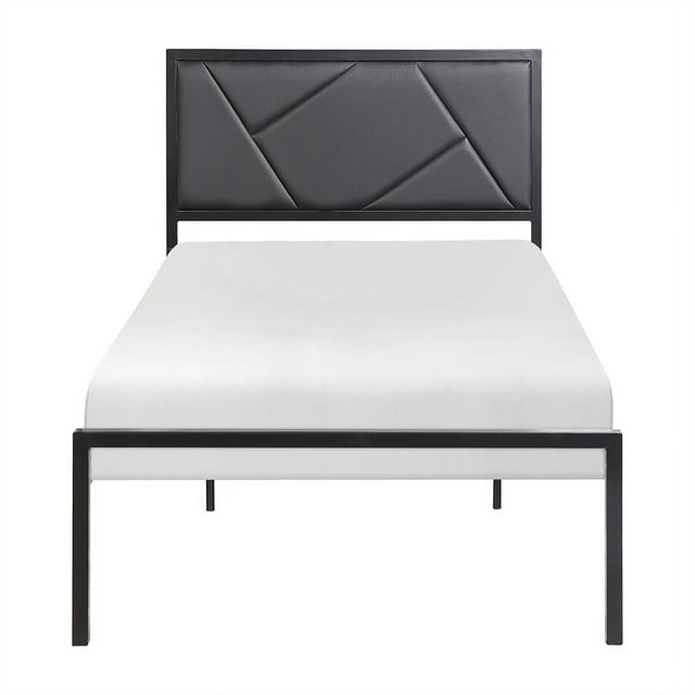 Lexicon Lit Plateforme en Métal Keegan Simple Noir