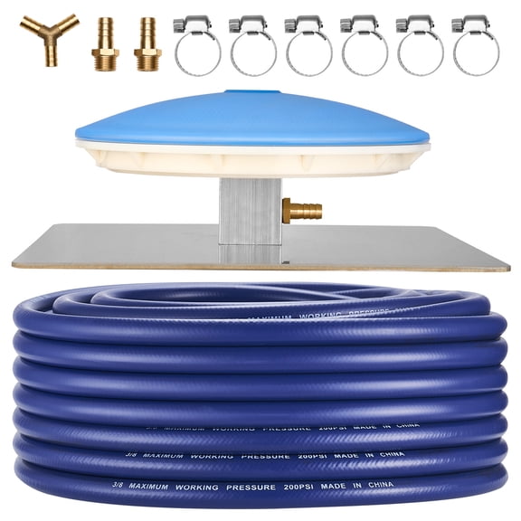 KFFKFF Pond Aerator Air Diffuser & 3/8 in Self-Sinking Hose Kit, 8in Silicone Diffuser with 100ft Flexible Aeration Hose for Ponds, Lakes, and Water Gardens