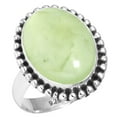 thumbnail image 1 of 925 Sterling Silver Ring For Women - Teens Green Genuine Prehnite Gemstone Silver Ring Size 5.5 Handmade Silver Ring Size 5.5 Valentine's Day Gift For Girl Friend Gemstone 925 Silver Jewelry, 1 of 6