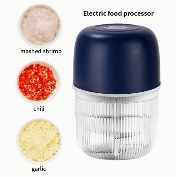 Portable USB Rechargeable Mini Garlic Chopper - Electric Food Processor for Garlic, Ginger, Chili, Fruits & More - Ideal Kitchen Tool & Father's Day Gift