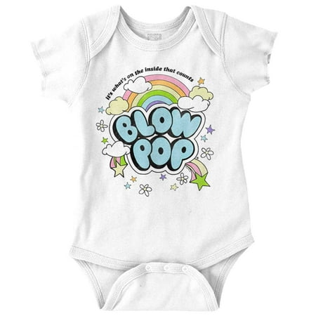 

Candy Logo Whats On The Inside Romper Boys or Girls Infant Baby Brisco Brands 12M