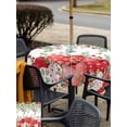 thumbnail image 4 of Outdoor Tablecloth with Umbrella Hole and Zipper, Valentine's Day Square Table Cloth 54x54 Inch Waterproof Tablecloth, Pink Love Heart Country Eucalyptus Botanical Picnic Table Cover for Patio, 4 of 7