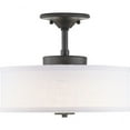 thumbnail image 5 of Progress Lighting Inspire 1-Light LED Semi-Flush Mount in Graphite with Summer Linen Shade, 5 of 10