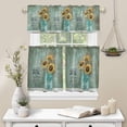 thumbnail image 6 of 3 Piece Curtains Tiers and Valances Set, Sunflower Mason Jar Positive Quotes Vintage Farmhouse Decoration Rod Pocket Short Window Treatment Tiers Curtains Panel and Valance for Cafe Bathroom Kitchen, 6 of 6