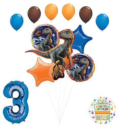 Jurassic World 3rd Birthday Party Supplies Raptor Balloon Bouquet Decorations