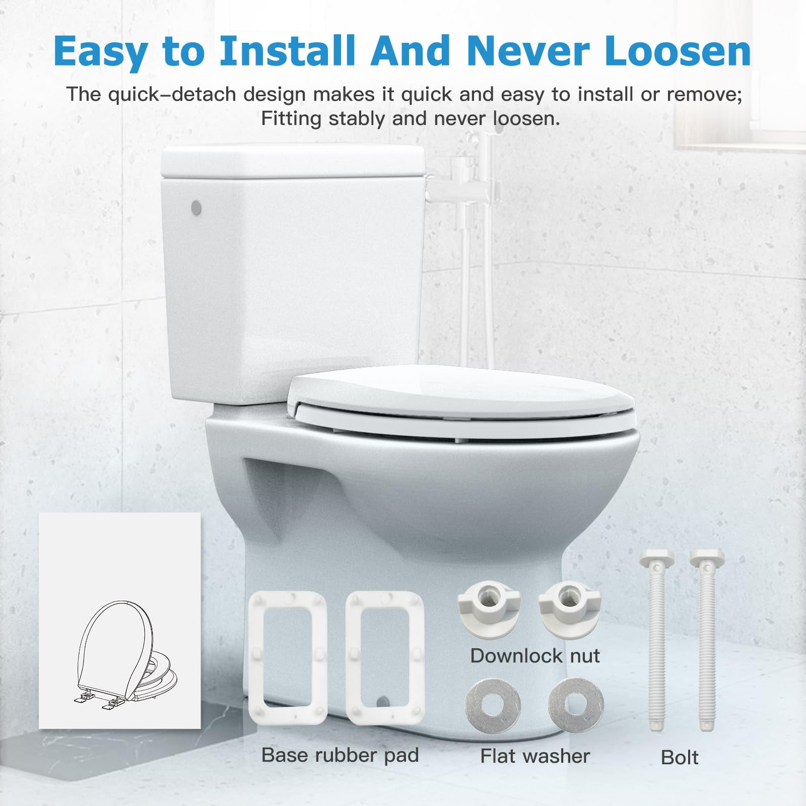 TEQIN Toilet Seat,Round Toilet Seat with Toddler Seat Built in,Potty Training Seat with with Toddler Seat Toilet Seat with Slow Close for Adult and Child