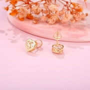 Turandoss Heart Initial Stud Earrings for Women 925 Sterling Silver Studs 14K Gold Plated Earrings Jewelry Birthday Gifts for Women