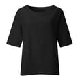thumbnail image 7 of Jinhomg Two Piece Outfits for Women Summer Short Sleeve Shirts & Wide Leg Shorts Fall Outfits Cotton Linen Lounge Comfy Suit Black,S, 7 of 7