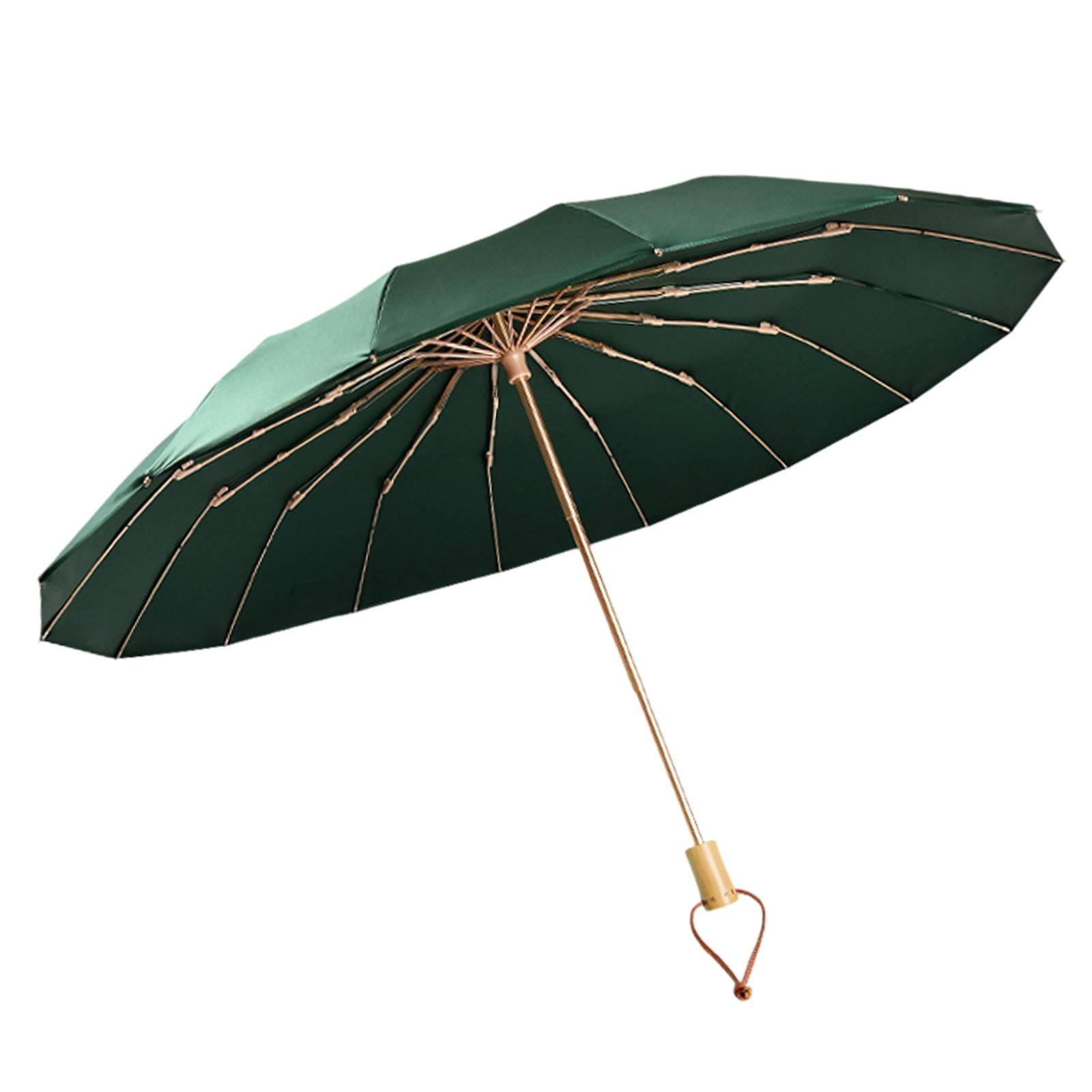 Folding Umbrella Mini Lightweight Sun Rain Umbrella for Hiking Camping Trips green