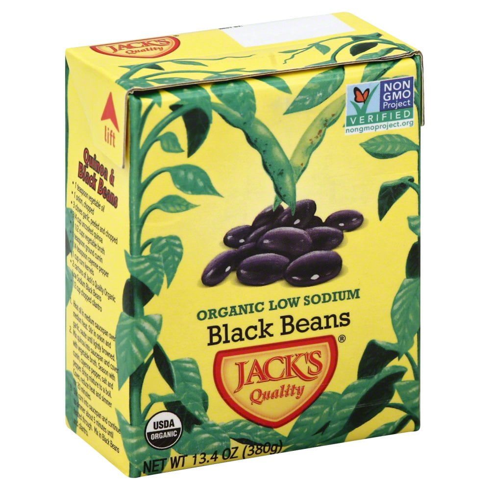 Jack's Quality Organic Black Beans, Low Sodium, 13.4 Oz