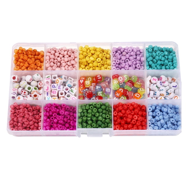 Bracelet Making Beads DIY 2025PCS Small Beads Pony Beads with Elastic String