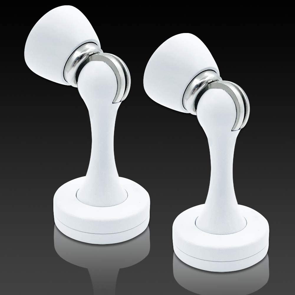 Door Stop, 2 Pack Door Stopper White Brushed Nickel