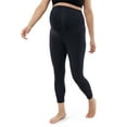 thumbnail image 3 of Ingrid & Isabel Basics Maternity 7/8 Active Legging with Crossover Panel, Black/Black, 2 Pack, 3 of 7