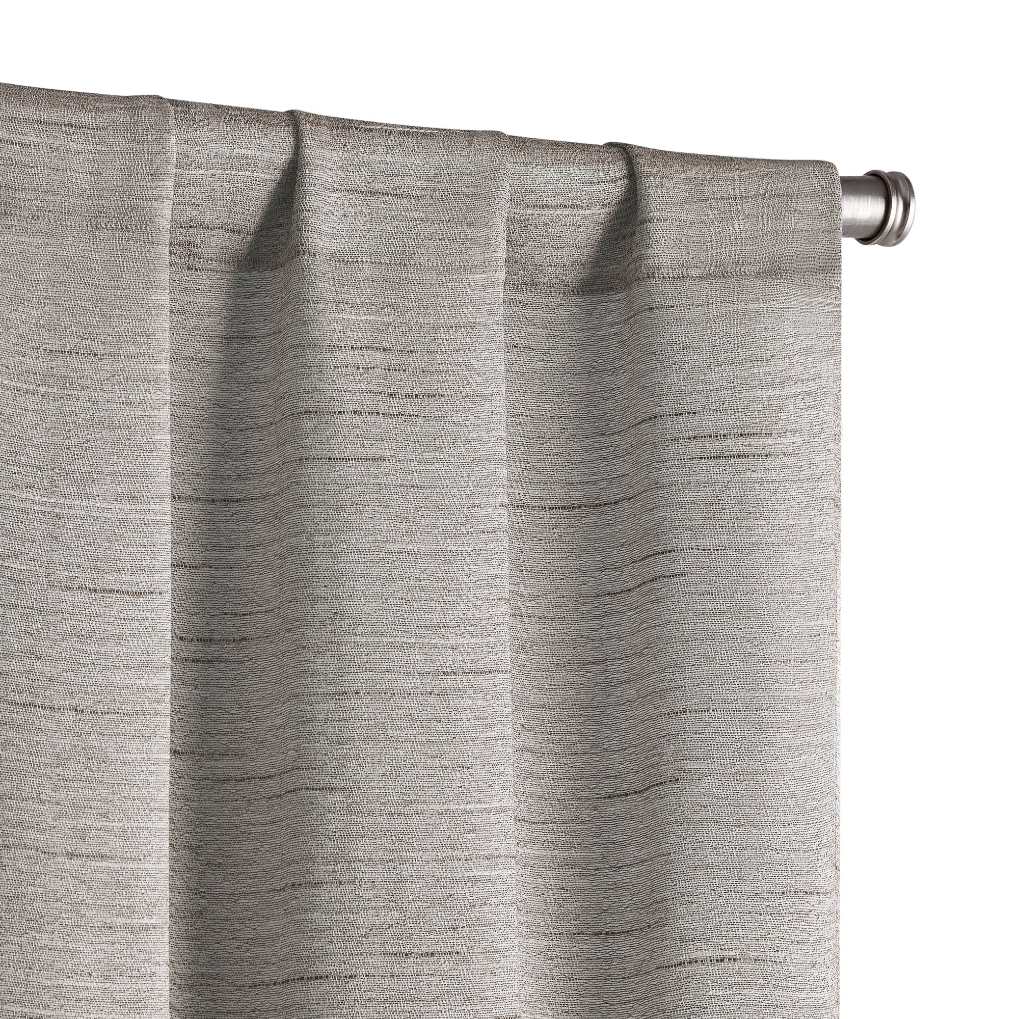 Mainstays Light Filtering Brown Curtains For Bedroom And Living Room, Textured Linen Look, 2 Panel Set