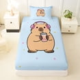 thumbnail image 3 of Erosebridal Cartoon Animal Capybara Twin Sheet Sets,Cute Rodent Animal Bedding For Kids Boys 3 Pieces, 3 of 6