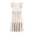 thumbnail image 4 of NaWent Maxi Dress for Girls Short Sleeve Casual Long Flower Print Dresses with Pockets 6-12 Years Beige 6 Years, 4 of 5
