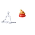 thumbnail image 1 of Estatua De Bolsa De Dinero De Pensador Creativo, Figura Decorativa Abstracta, Escultura única De Cuenca Del Tesoro, Adorno Para La Entrada Del Dormitorio, Regalo De Inauguración De La Casa,, 1 of 8