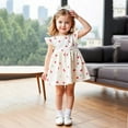 thumbnail image 2 of Zszcpp Baby Girls Dresses Fly Sleeve Cherry Prints Round Neck Soft Princess Adorable Personality Going Out Travel Holiday Dress Casual Dresses, 2 of 6