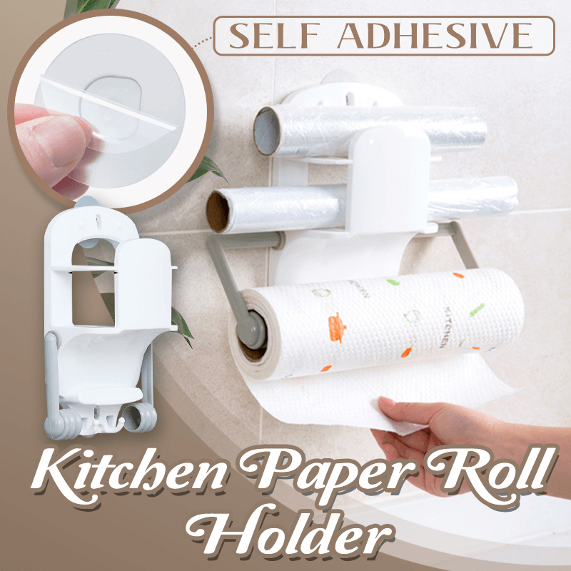 Paper Towel Holder Wall Mounted Self Adhesive Kitchen Paper Roll Holder