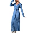 thumbnail image 6 of Franhais Women Maxi Dress Long Sleeve Shirt Dress Fashion Casual Dress for Streetwear, 6 of 9
