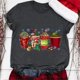 thumbnail image 2 of Gibobby Tops navideños para mujer Navidad Casual Navidad Muñeco de nieve Impresión Cuello redondo Manga corta Camiseta suelta Blusa Tops(Gris oscuro,M), 2 of 5