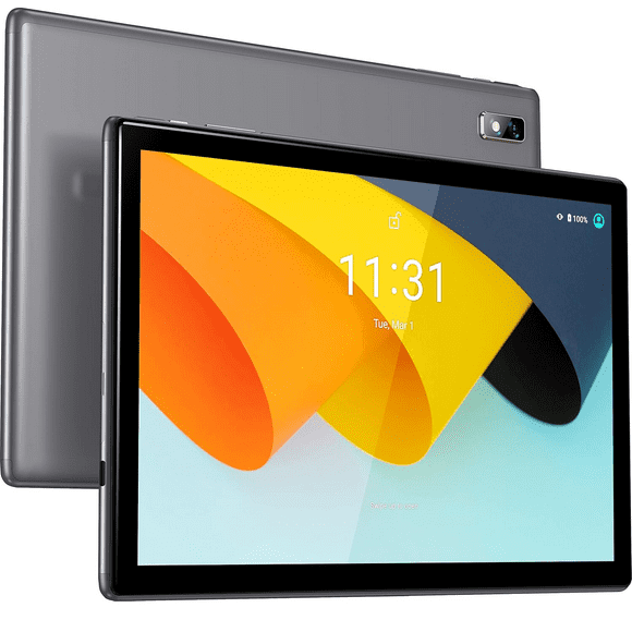 BYYBUO Smartpad A10 Tablet 10.1 inch Android 13 Tablets, 4 RAM，64GB ROM, Cortex TM-A53 Quad-Core Processor, 5000mAh Battery,1280x800 IPS HD Touchscreen 8MP Camera, Bluetooth, WiFi (Gray)