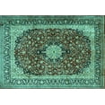 thumbnail image 1 of Ahgly Company Machine Washable Indoor Rectangle Persian Turquoise Blue Traditional Area Rugs, 6' x 9', 1 of 4