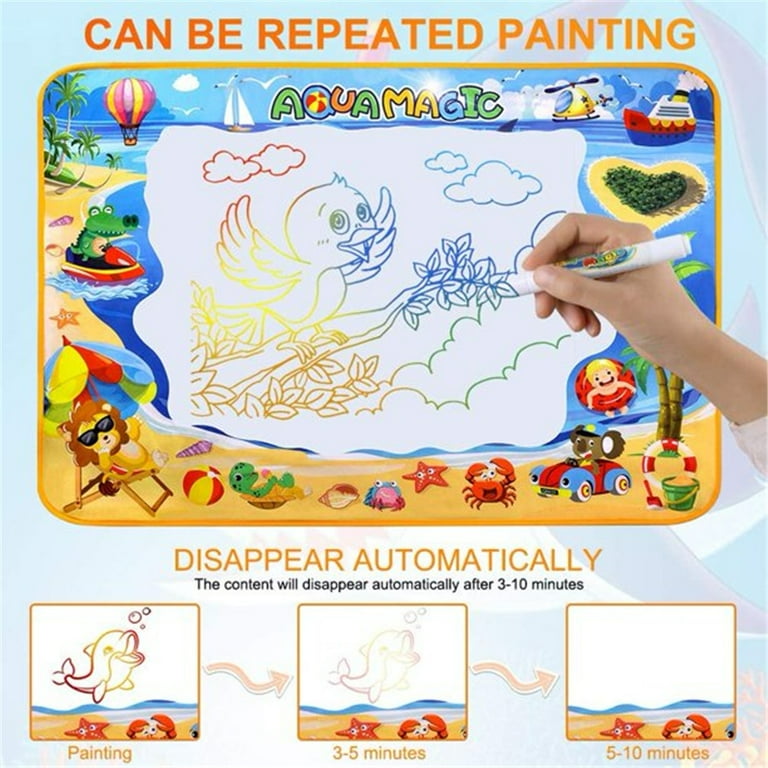 teytoy Water Drawing Mat, 2 Pcs Kids Writing Doodle Painting Board Toy