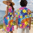 thumbnail image 2 of KUIFORTI His and Hers Summer Outfits Couple Matching Outfits Tropical Flowers Beach Vacation Clothes for Women Loose Cut 4-Way Stretch Quick-dry for Romantic Date, 2 of 7