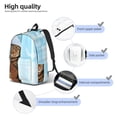 thumbnail image 5 of Naloa Canvas Backpack for Men Women Funny Cat Taking a Bath Print Rucksack Casual Travel Daypack Large and Small Durable College Tote Satchel Bookbag for Teens, 5 of 8